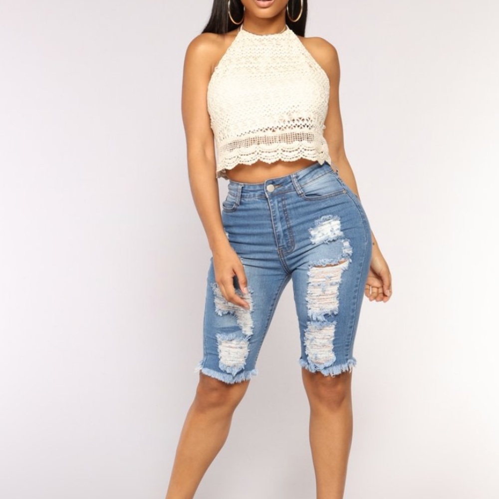 Distressed Bermuda Shorts